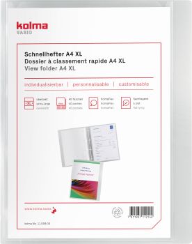 KOLMA Schnellhefter Vario A4 XL 11.009.00 transp.,KolmaFlex 40 Taschen