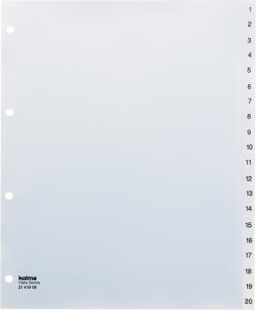 KOLMA Register Vista XL A4 21.419.00 transp. 1-20, 4-Loch