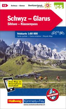 KÜMMERLY+FREY Velokarte 259024126 Schwyz-Glarus-Klausen 1:60'000