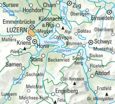 KÜMMERLY+FREY Wanderkarte 325902211 Vierwaldstättersee 1:60'000