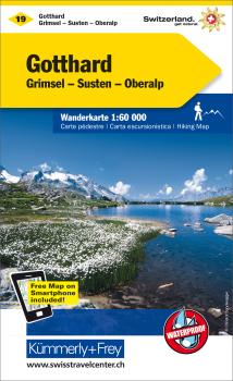 KÜMMERLY+FREY Wanderkarte 325902219 Gotthard 1:60'000