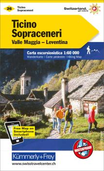 KÜMMERLY+FREY Wanderkarte 325902226 Tessin Sopraceneri 1:60'000