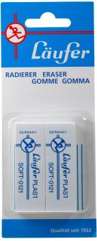 LÄUFER Radierer Plast Soft 69806 2 Stück 65x21x12mm