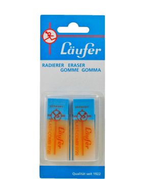 LÄUFER Radierer Plast Combi 69849 2 Stück 65x21x12mm