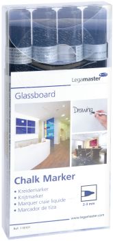 LEGAMASTER Glassboard Marker 7-118101 4 Stück, schwarz