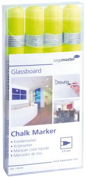 LEGAMASTER Glassboard Marker 7-118105 4 Stück, gelb