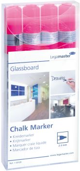 LEGAMASTER Glassboard Marker 7-118109 4 Stück, pink