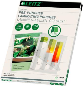 LEITZ Laminiertasche A4 16918 glanz, 80my 100 Stk