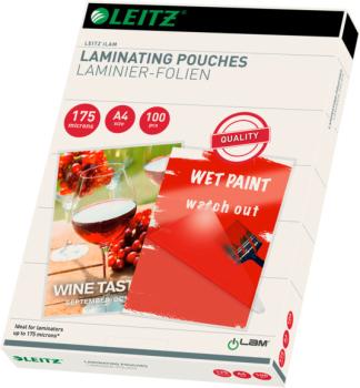 LEITZ Laminiertasche A4 16933 glanz, 175my 100 Stk