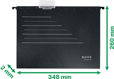 LEITZ Hängemappen Recycle A4 1921-00-95 schwarz, Karton