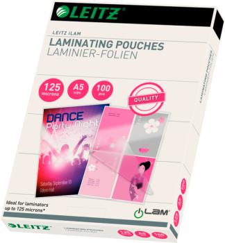 LEITZ Laminiertasche A5 33807 glanz, 125my 100 Stk