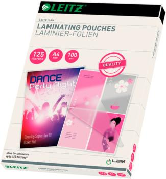 LEITZ Laminiertasche A4 33808 glanz, 125my 100 Stk