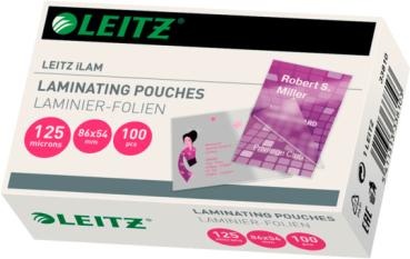 LEITZ Laminiertasche 54x86mm 33810 glanz, 125my 100 Stk