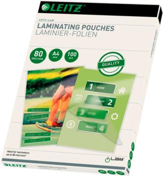 LEITZ Laminiertasche A4 33818 glanz, 80my 100 Stk