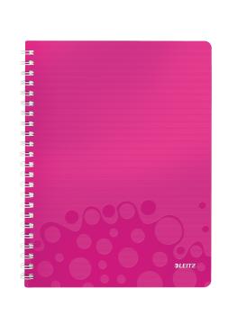 LEITZ Spiralbuch WOW PP A4 46370023 pink 80 Blatt