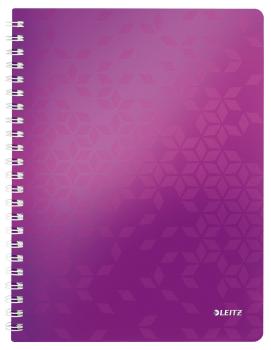 LEITZ Spiralbuch WOW PP A4 46370062 violett 80 Blatt