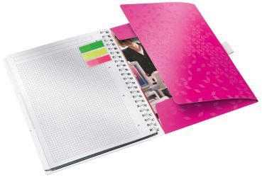 LEITZ Spiralbuch WOW PP A4 46450023 pink 80 Blatt