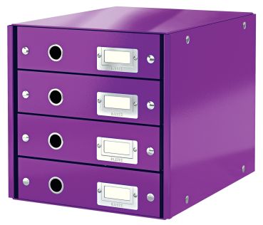 LEITZ Schubladenset Click&Store A4 6049-00-62 violett 4-Schubladen