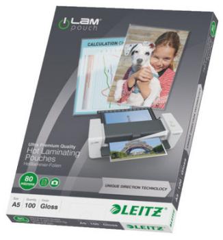 LEITZ Laminiertasche A5 74920000 glanz, 80my 100 Stk