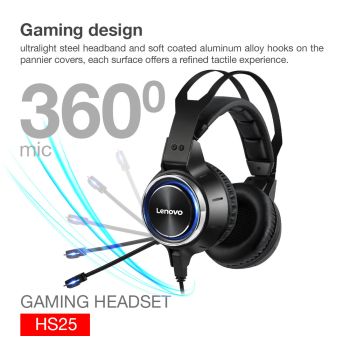 LENOVO Gaming Headphones HS25 HS25-BK