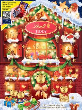 LINDT Adventskalender 676615 Teddy mit Videos 170g