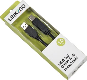 LINK2GO USB 3.0 Cable A-B US3213FBB male/male, 1.0m