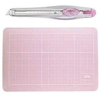 LION Schneidematte Set SET-AM350P(P pink, mit Cutter 10x15cm