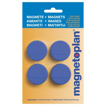 MAGNETOPLAN Haltemagnete Magnum 16600414 dunkelblau, Blister 4 Stk.