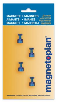 MAGNETOPLAN magnet. Memohalter 18x11mm 1666114 dunkelblau 4 Stk.