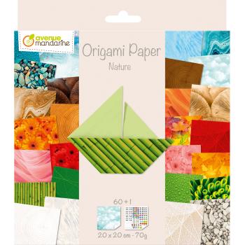 MANDARINE Origamipapier 20x20cm 52503MD Natur 70g 60 Blatt