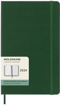 MOLESKINE Wochen-Notizkalender 2024 056598857061 1W/1S, myrt grün, HC , L/A5