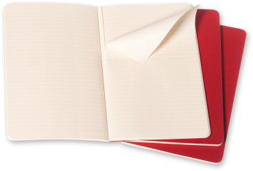 MOLESKINE Notizheft Cahier A6 095-6 liniert, rot 3 Stück