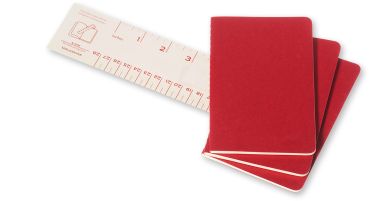 MOLESKINE Notizheft Cahier A6 095-6 liniert, rot 3 Stück