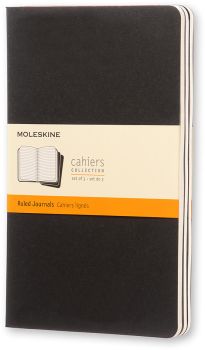 MOLESKINE Notizheft Cahier A5 495-6 liniert, schwarz 3 Stück