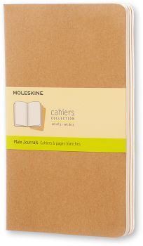 MOLESKINE Notizheft Cahier A5 500-7 blanko, natur 3 Stück