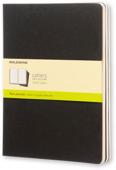 MOLESKINE Notizheft Cahier XL 25x19cm 503-8 blanko, schwarz 3 Stück