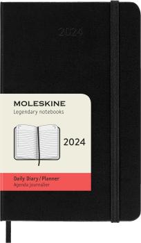 MOLESKINE Tageskalender 2024 56598856545 schwarz, 1T/S, HC, P/A6