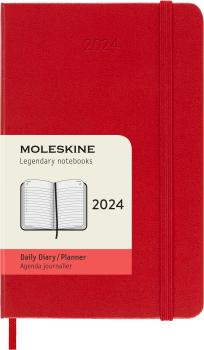 MOLESKINE Tageskalender 2024 56598856552 scharlachrot, 1T/S, HC, P/A6