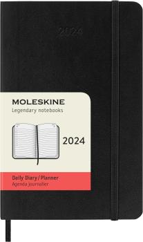 MOLESKINE Tageskalender 2024 56598856576 schwarz, 1T/S, SC, P/A6