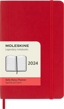 MOLESKINE Tageskalender 2024 56598856583 scharlachrot, 1T/S, SC, P/A6