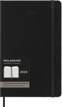 MOLESKINE Wochen-Notizkalender PRO 2024 56598856590 schwarz, 1W/2S, HC, L/A5