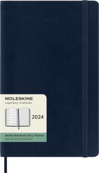 MOLESKINE Wochen-Notizkalender 2024 56598856644 saphir, 1W/S, SC, L/A5