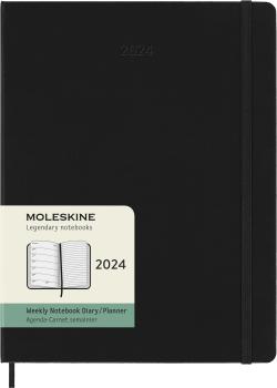 MOLESKINE Wochen-Notizkalender 2024 56598856774 schwarz, 1W/S, HC, XL