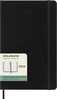 MOLESKINE Wochenkalender 2024 56598856798 schwarz, 1W/2S, HC, L/A5