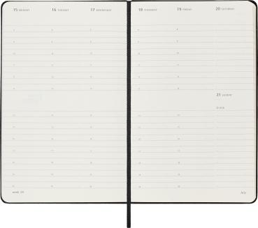 MOLESKINE Wochenkalender 2024 56598856873 schwarz, 1W/2S, HC, L/A5