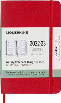 MOLESKINE Wochen-Notizkalender 23/24 56598857016 18M liniert SC scharlachrot