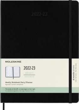 MOLESKINE Wochen-Notizkalender 23/24 56598857023 18M liniert HC schwarz