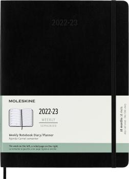 MOLESKINE Wochen-Notizkalender 23/24 56598857030 18M liniert SC schwarz