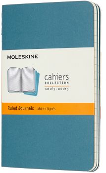 MOLESKINE Notizbuch Karton 3x P/A6 629582 liniert, lebhaftes blau,64 S.