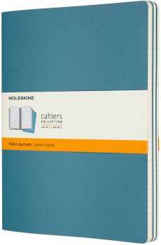 MOLESKINE Notizheft XL 3x 25x19cm 629605 liniert,lebhaftes blau,120 S.